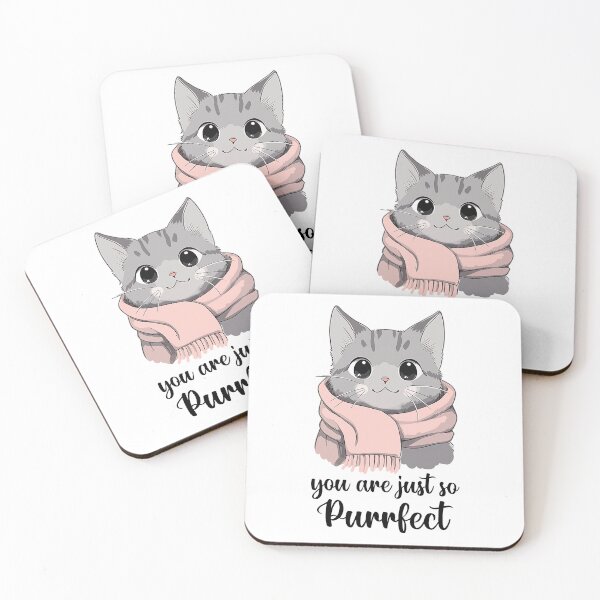 Item preview, Cat wearing pink scarf, just purrfect designed and sold by Quixline.