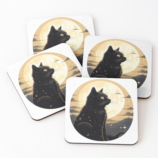 Item preview, Black Cat Moon  designed and sold by BestiePrintsUSA.