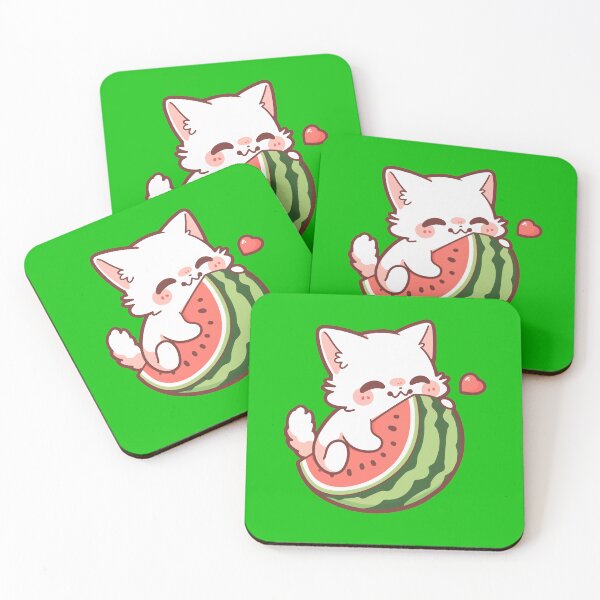 Item preview, Funny and Cute Cartoon Cat on A Watermelon  designed and sold by Shinzomaru.
