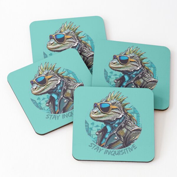 Item preview, Colorful iguana with sunglasses - Stay inquisitive designed and sold by HarridanCreates.