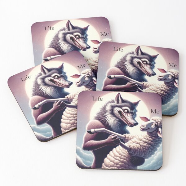 Item preview, wolf dancing with a sheep, toxic relationsheep designed and sold by SimplicityPro.