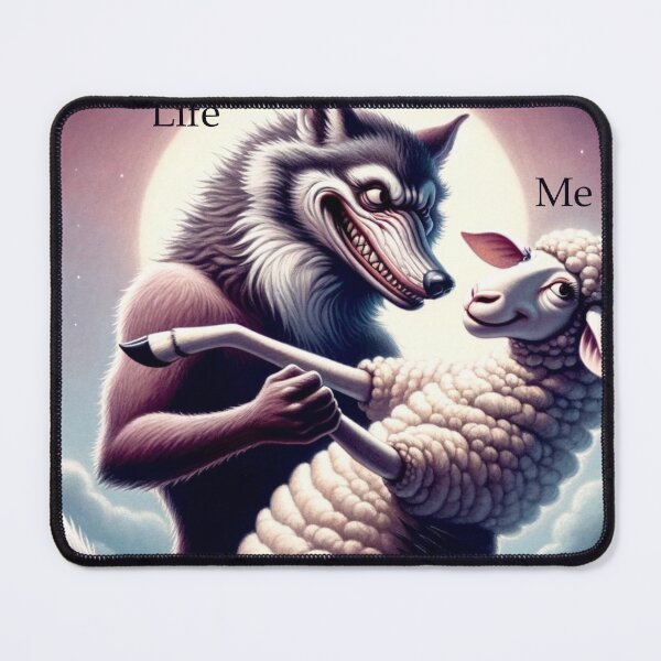 Item preview, wolf dancing with a sheep, toxic relationsheep designed and sold by SimplicityPro.