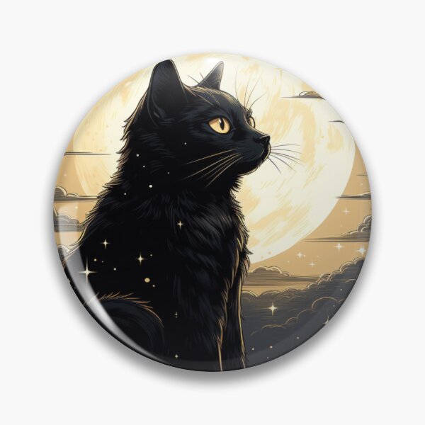 Item preview, Black Cat Moon  designed and sold by BestiePrintsUSA.