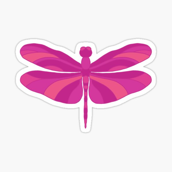 Pink Dragonfly on pink Sticker