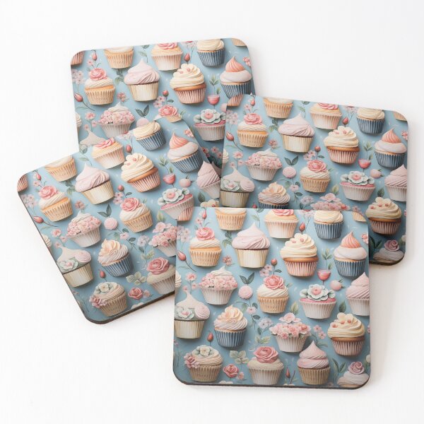 Item preview, Whimsical cupcakes and sweets arranged in a charming pattern. designed and sold by alexrow.