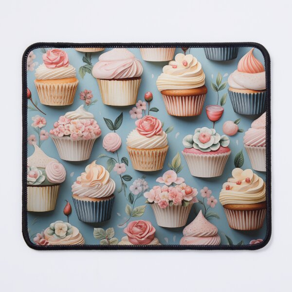 Item preview, Whimsical cupcakes and sweets arranged in a charming pattern. designed and sold by alexrow.