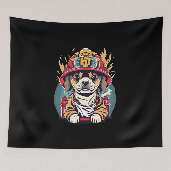 Item preview, Cute Dog as Fireman designed and sold by TruckerPLShop.