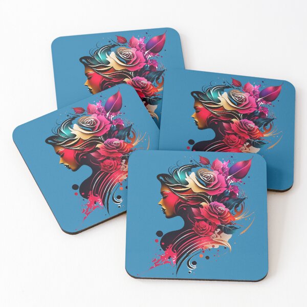 Item preview, Women's Harmony: Vibrant Flowers and Silhouette Merged in a Unique Design designed and sold by VirtusMachina.