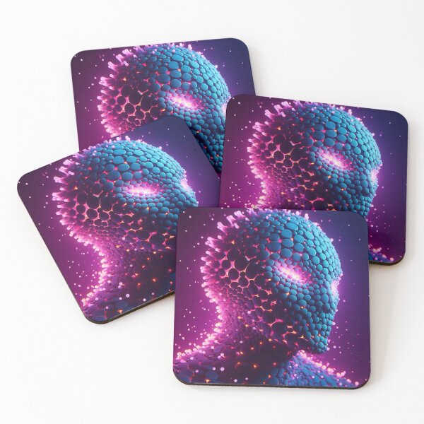 Item preview, Spherical Vision: A futuristic head in blue and purple designed and sold by Girih.