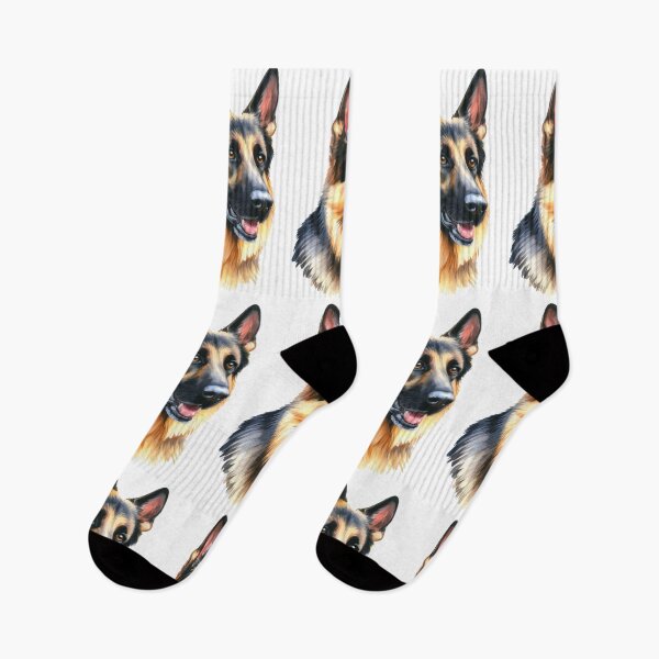 Item preview, Side Profile of German Shepherd Watercolor - GSD Graphic Art designed and sold by Star-Fragment.