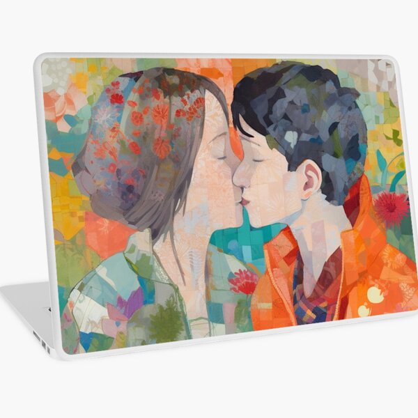 Aperçu de l'œuvre PEINTURE D'UN BAISER SUR TISSUS créée et vendue par infinitarte.