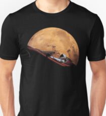 Spacex Starman im Orbit um Mars Unisex T-Shirt