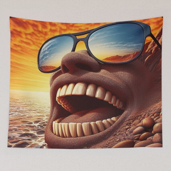 Item preview, Smiling Sand: Sunset on the rocky beach designed and sold by Girih.