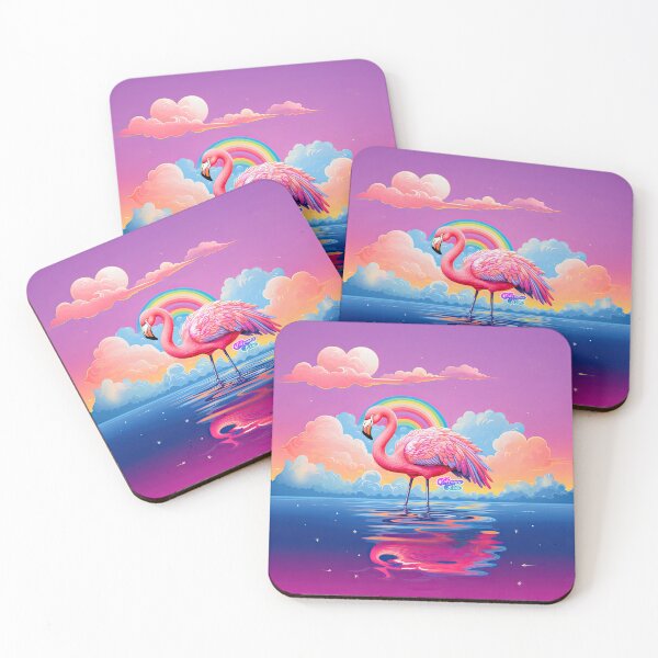 Item preview, Whimsical Y2K Rainbow Flamingo Collection: Magical Shirts, Stickers, and More! designed and sold by ChromaKins.