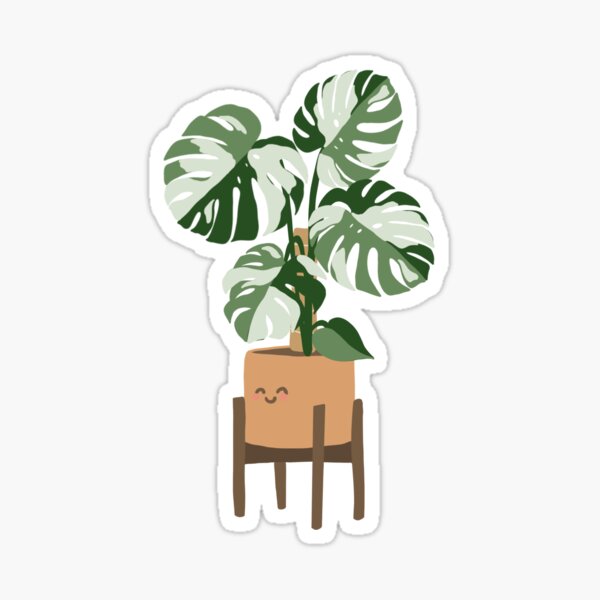 Vista previa del artículo con la obra «Planta en maceta monstera albo», diseñado y vendido por DesignByRoseCo.