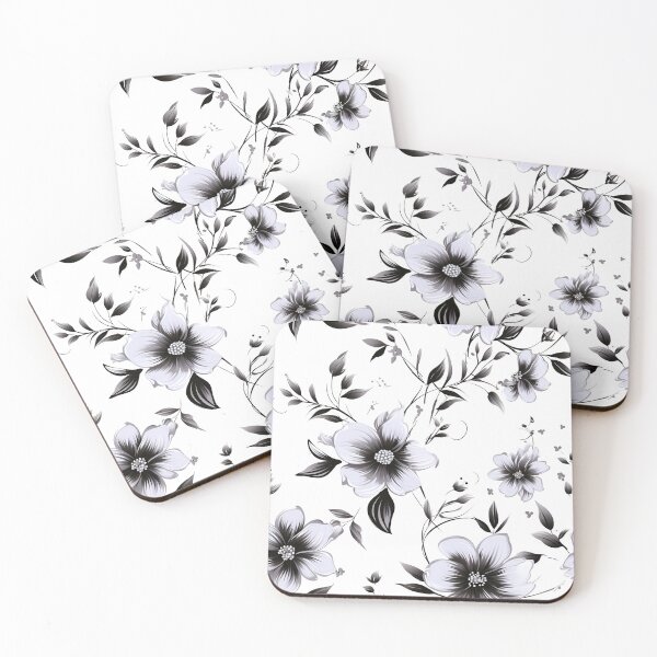 Item preview, Beautiful Black and White Flowers designed and sold by ShinyWolf.