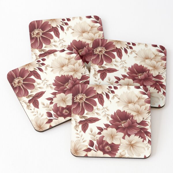 Item preview, Beautiful Maroon and Beige Flowers designed and sold by ShinyWolf.