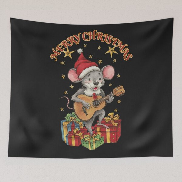 Item preview, CHRISTMAS MOUSE SINGING AND PLAYING GUITAR designed and sold by Meandmyshop.