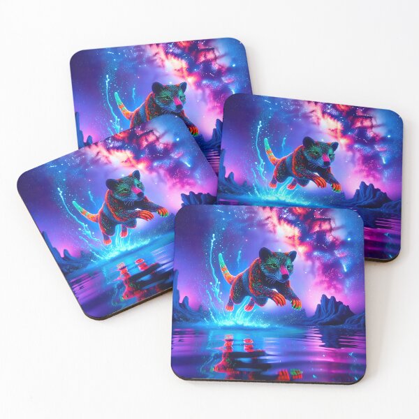 Item preview, Leaping Neon Blacklight Style Tasmanian Tiger designed and sold by Matt's Artificial Nature.