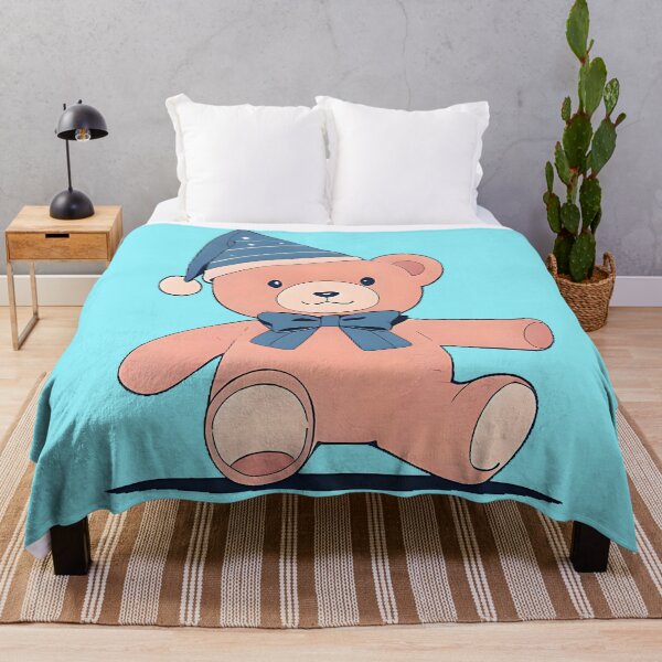 Item preview, Blue Hat Teddy Bear in Cartoon Style designed and sold by SirZeus.