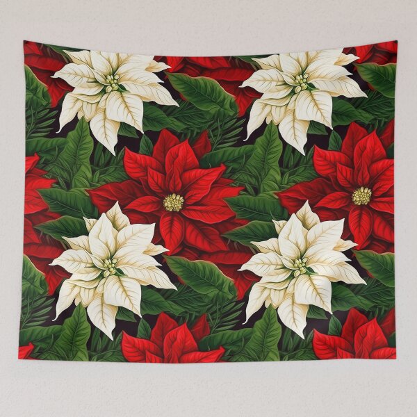Item preview, Christmas Red And White Poinsettias Holiday Pattern designed and sold by DEC02.