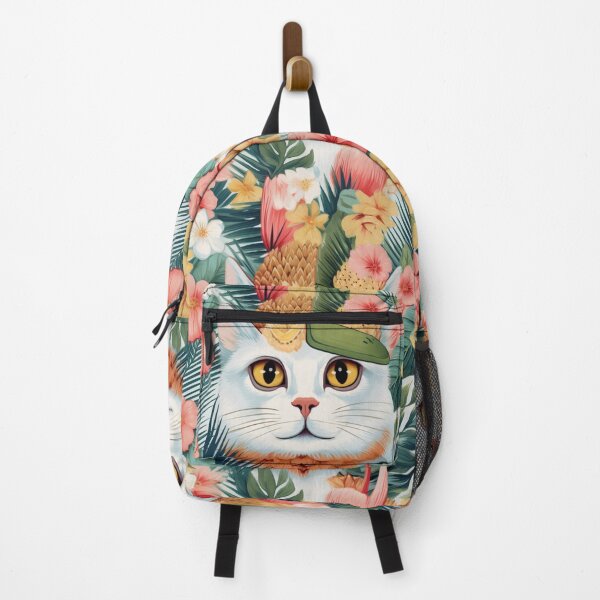 Item preview, The Great White Cat Floral designed and sold by NeuroBrush.