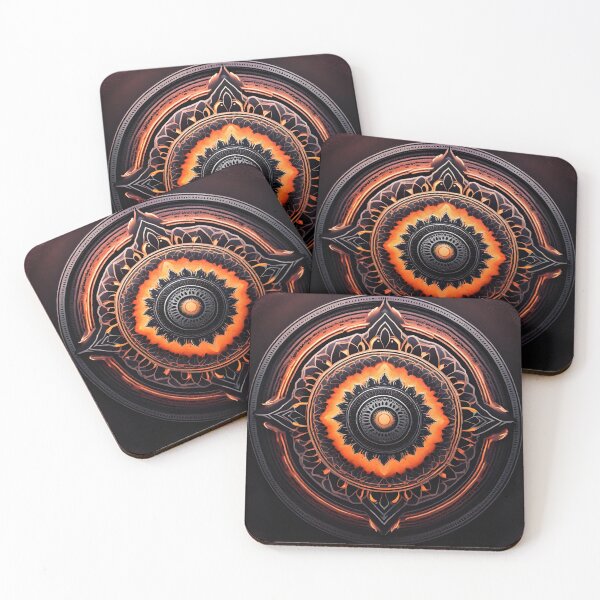 Item preview, Fiery Black & Ice Yellow Mandala Bliss designed and sold by SpiritualManda.