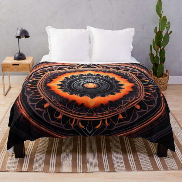 Item preview, Fiery Black & Ice Yellow Mandala Bliss designed and sold by SpiritualManda.
