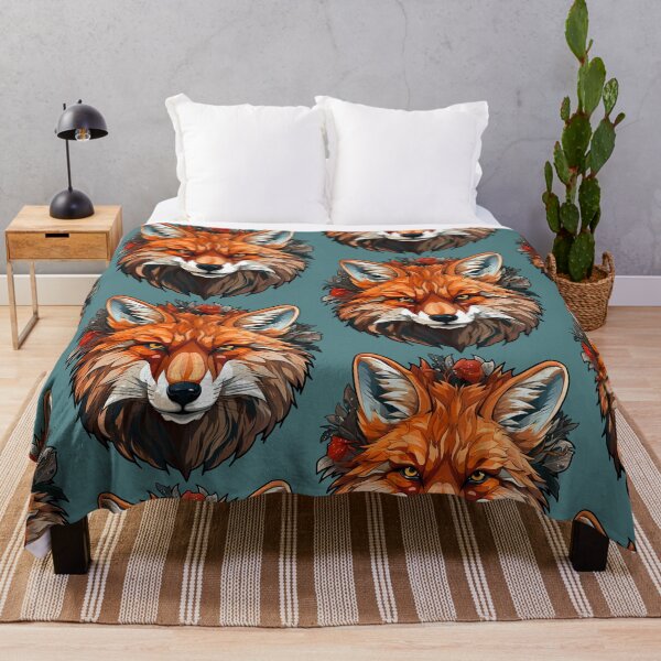 Item preview, Floral Feral Red Fox Head Portrait  designed and sold by FoxTreeDesign.