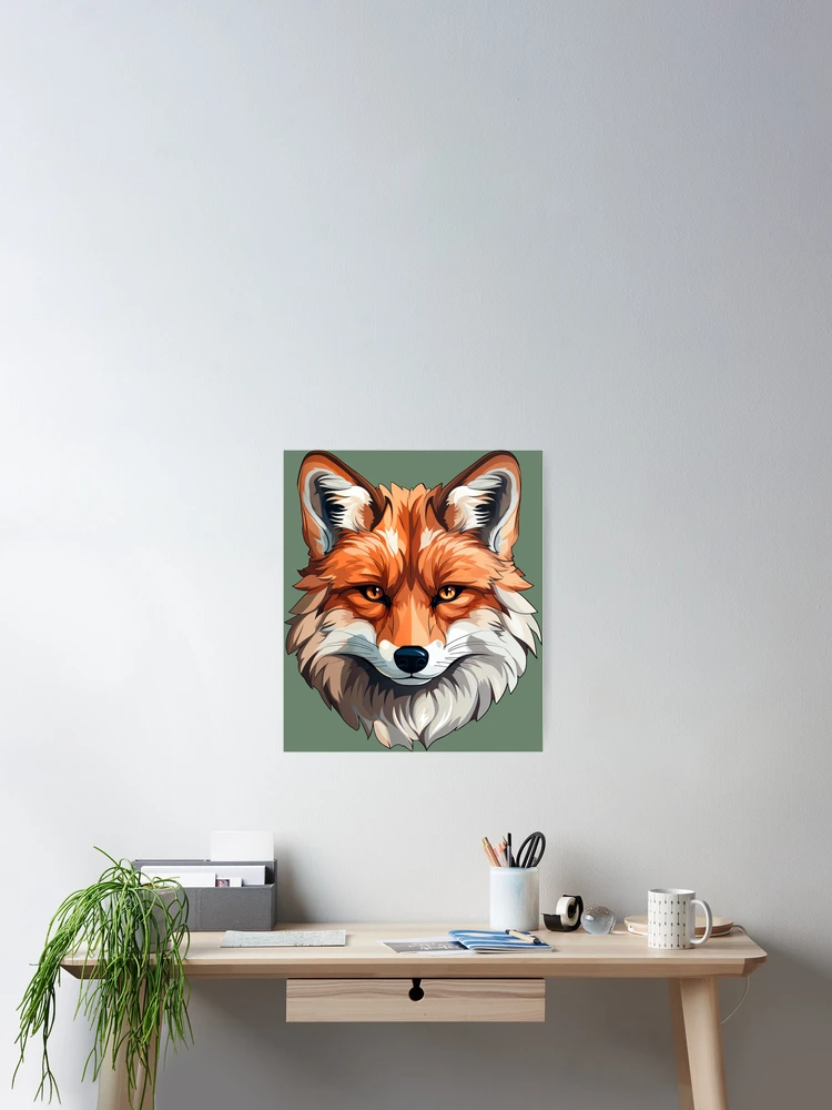 Thumbnail 2 of 3, Poster, Red Fox Head Portrait designed and sold by FoxTreeDesign.