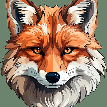 Artwork thumbnail, Red Fox Head Portrait  by FoxTreeDesign