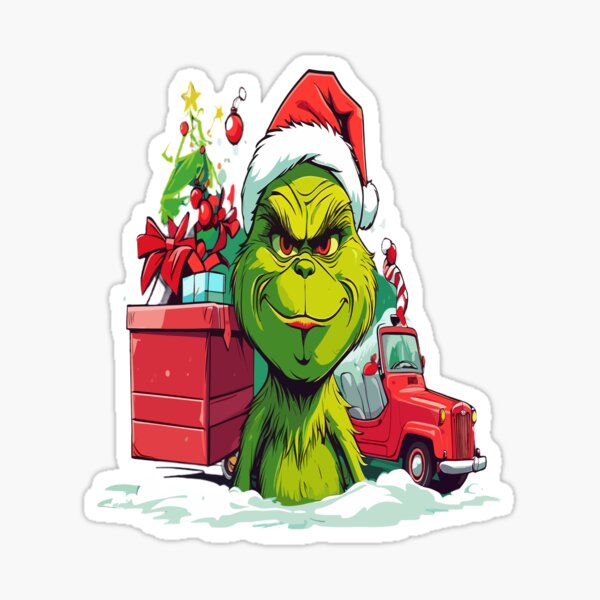 Finduat 20pcs Grinch Stickers For Ornaments Grinch Face Decals