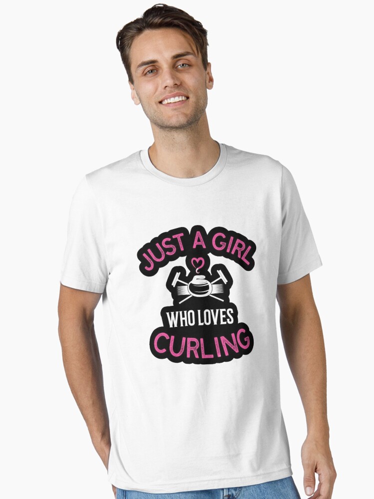 Funny Curling Player Vintage Retro Just A Girl Who Loves Curling