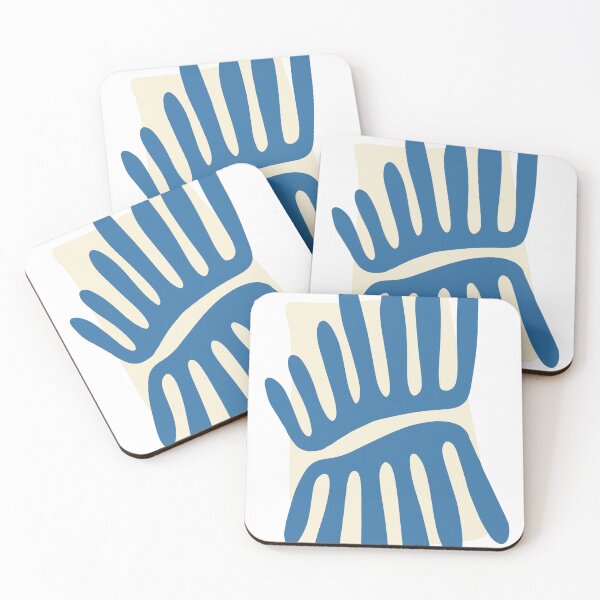 Item preview, Leaves Matisse Inspired Abstract Ivory, Celadon Blue designed and sold by trdstudio.