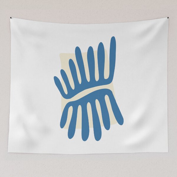 Item preview, Leaves Matisse Inspired Abstract Ivory, Celadon Blue designed and sold by trdstudio.