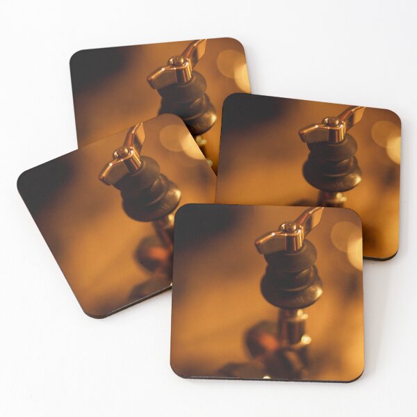 Item preview, Close-up of Hi-Hat Stand in Warm Light with Bokeh, Fine Art Photography designed and sold by nachodramis.