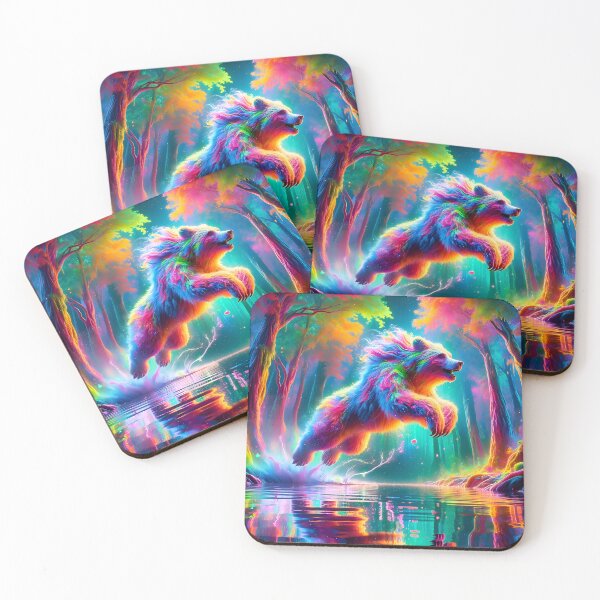 Item preview, Psychedelic Cave Bear Leap designed and sold by Matt's Artificial Nature.