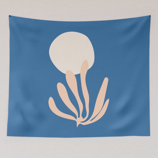 Item preview, Matisse inspired Peach and Blue Leaf Cutout designed and sold by trdstudio.