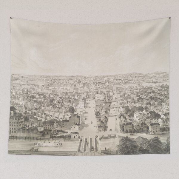 Item preview, Vintage Pictorial Map of Rochester NY (1854) designed and sold by BravuraMedia.