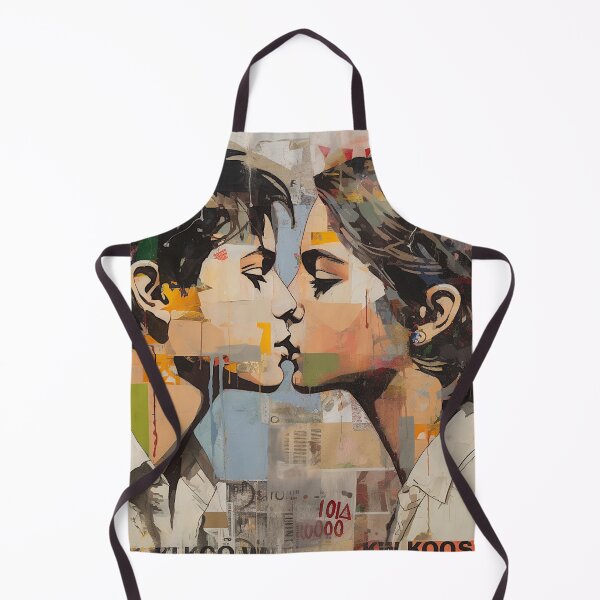 Item preview, PAINTING ON A WALL OF A KISS BETWEEN A BOY AND A GIRL designed and sold by infinitearte.