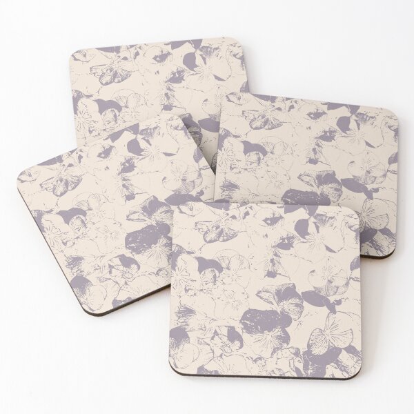 Item preview, Hazy Lilac and Pristine Beige French Country Pansies Floral Pattern designed and sold by Valerie Englehart.