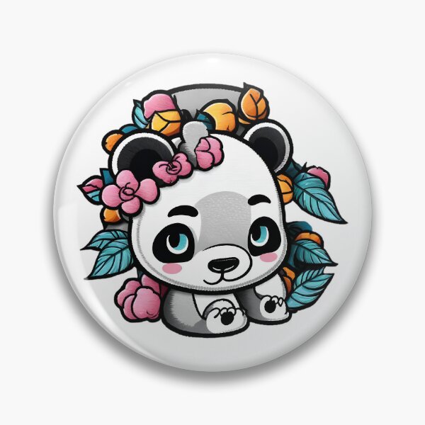 Item preview, Cute panda bear in flowers patch designed and sold by signenordic.