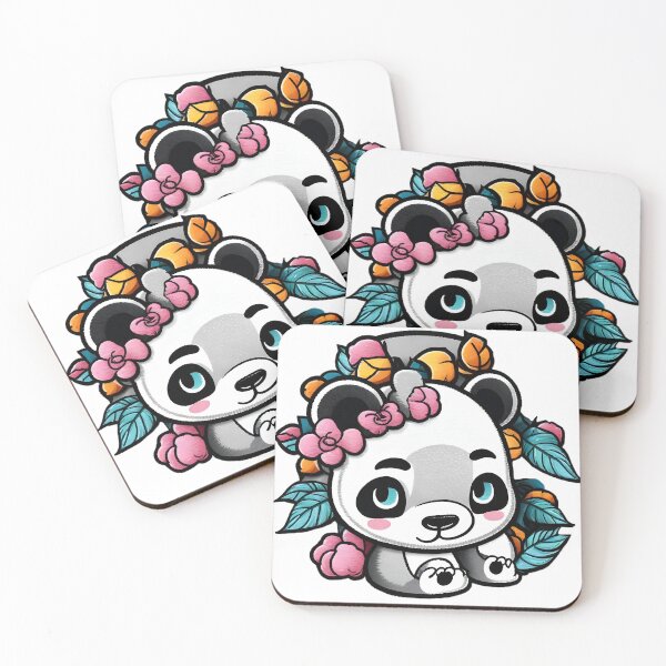 Item preview, Cute panda bear in flowers patch designed and sold by signenordic.