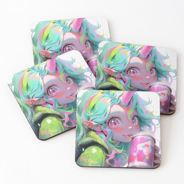 Item preview, Kawaii Bright Neon Pastel Soda Pop Anime Girl designed and sold by bubblegoth.