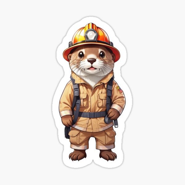 Firefighter Otter Sticker