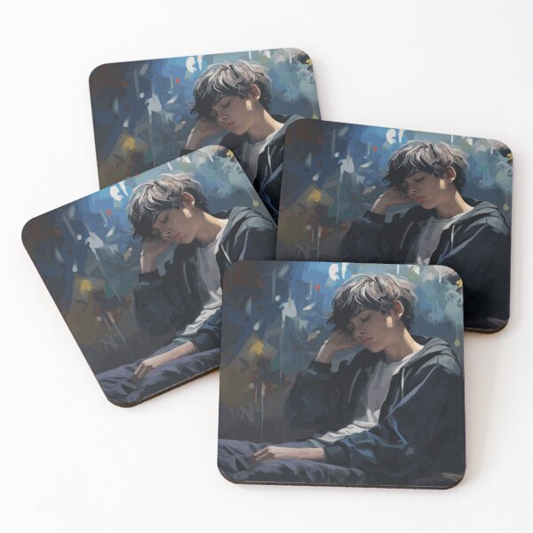 Item preview, Person engulfed by multiplying thought bubbles, each one expressing a different fear or worry, creating a sense of torment and chaos designed and sold by DesignPalaceLk.