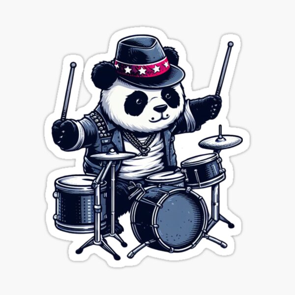 Drummer panda - Drums - Sticker