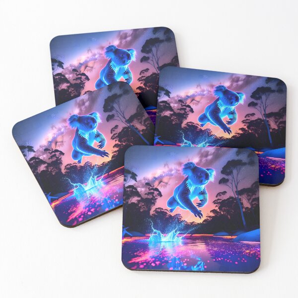 Item preview, Neon Blacklight Style Koala Leap designed and sold by Matt's Artificial Nature.