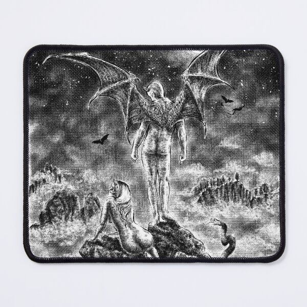 Item preview, Devilish Wanderer Above the Sea of Fog and Dead Souls - Lucifer, Succubus, Fallen Angel Poster, Caspar David Friedrich Wanderer Above the Sea of Fog, Demons, Dark Art Design, Satanic Art designed and sold by SSINAMOON.