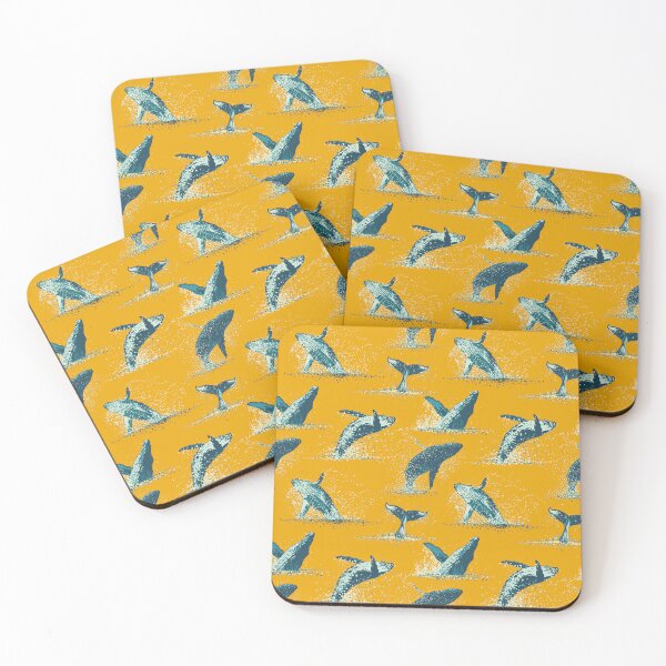 Item preview, Humpback Whales - Deep Yellow & Teal designed and sold by Motifany.